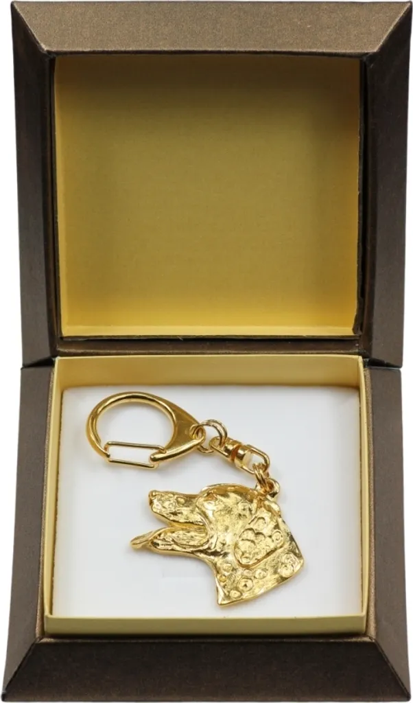 Dalmatin Pendentif Doré Art-Dog : Porte-clés de Luxe en Coffret Cadeau