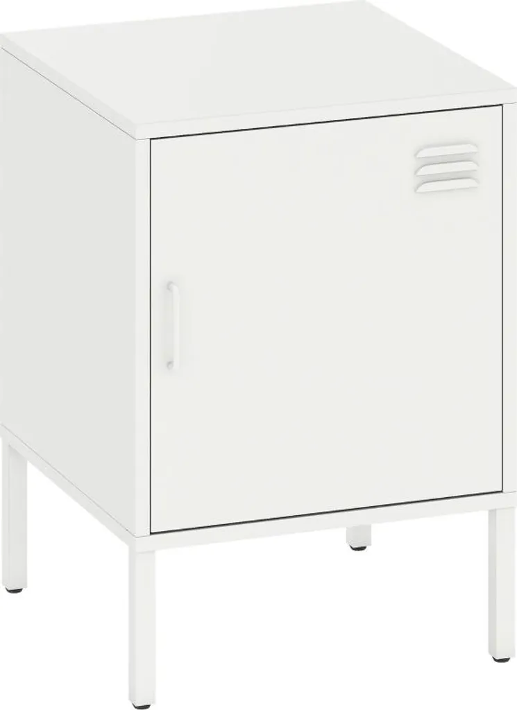 Table de chevet en acier robuste pour un rangement durable blanc