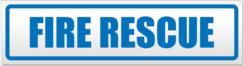 Kiwistar - Autoaufkleber - Blau - 30 x 5,3 cm - Fire Rescue - Hinweis Aufkleber Sticker für Auto, Kfz, Fahrrad, PKW, LKW