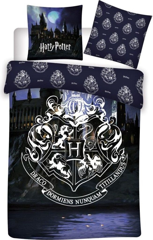 Hogwarts Kinder Bettwäsche-Set, Bettbezug 140x200 cm + Kissenbezug 63x63 cm
