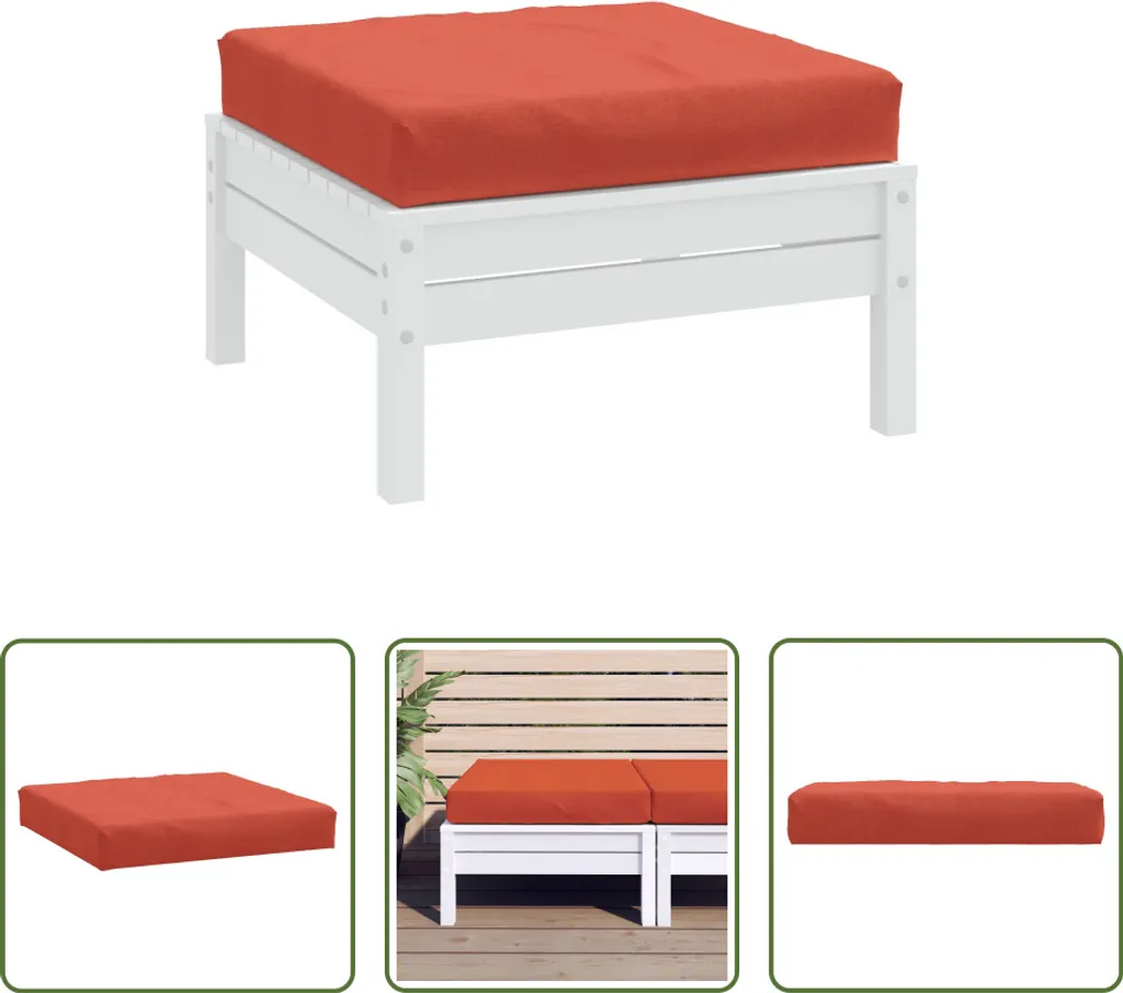 Coussin d'assise pour canapé palette rouge 60x60x10 cm textile confort