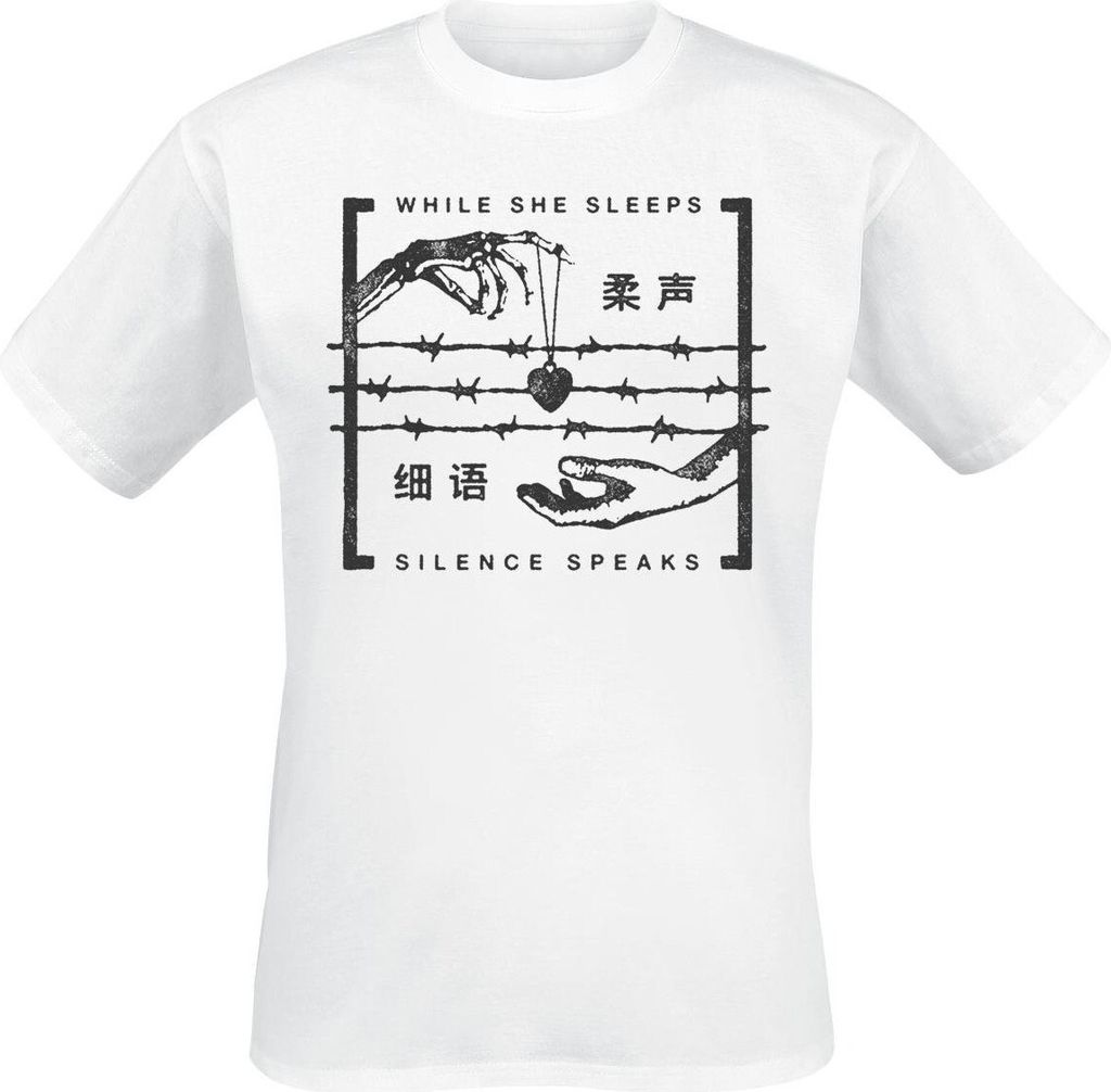 While She Sleeps - "Silence Speaks" T-Shirt für Herren/Damen Uni RO5539 (M) (Weiß)