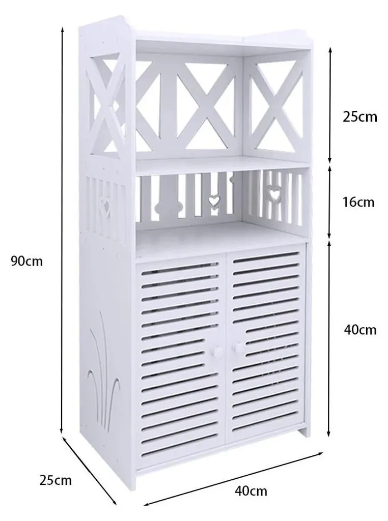 Armoire d'angle blanche à monter soi-même - Colonne de rangement 90cm - 5