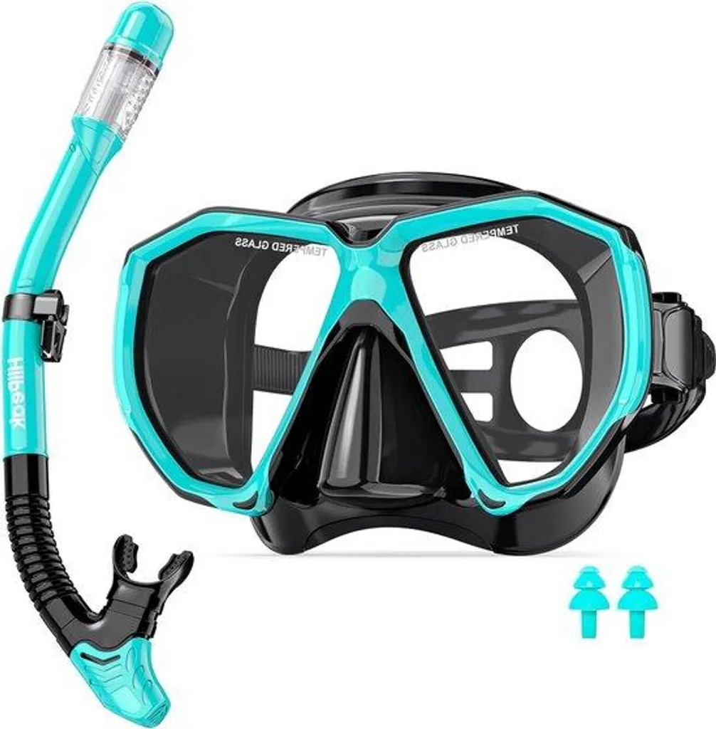 Lunettes de natation noires adulte et tuba anti-buée - Finies les fuites