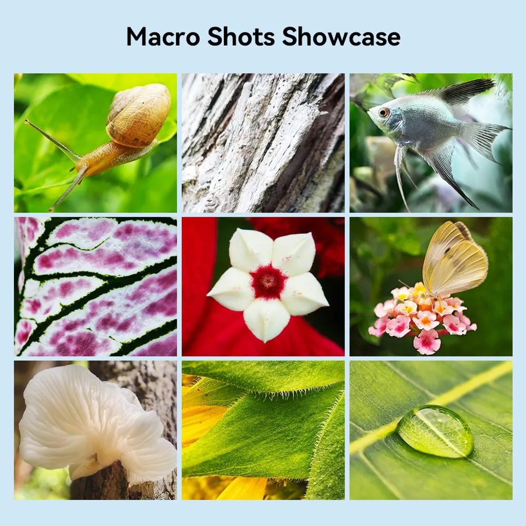 Objectif Smartphone Macro Zoom avec Éclairage LED - Kit Photo Complet