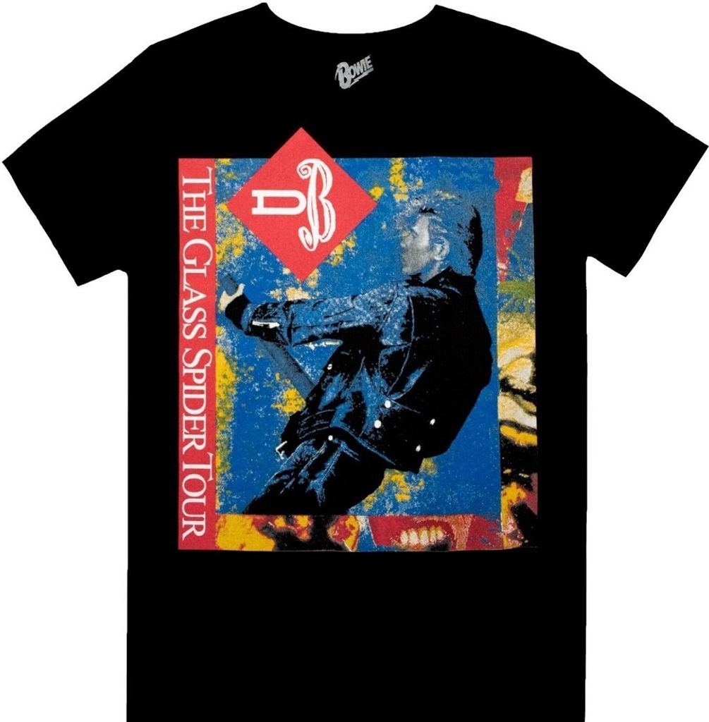David Bowie - "Glass Spider Tour" T-Shirt für Herren/Damen Uni RO1230 (S) (Schwarz)