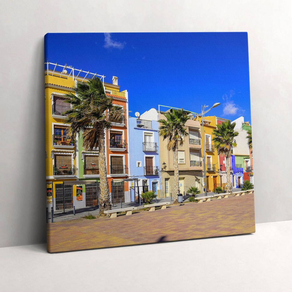 A city in the Costa Blanca – Leinwandbild Wandbild – 60x60 cm – Leinwandbilder – Wandbilder – Schlafzimmer – Flur