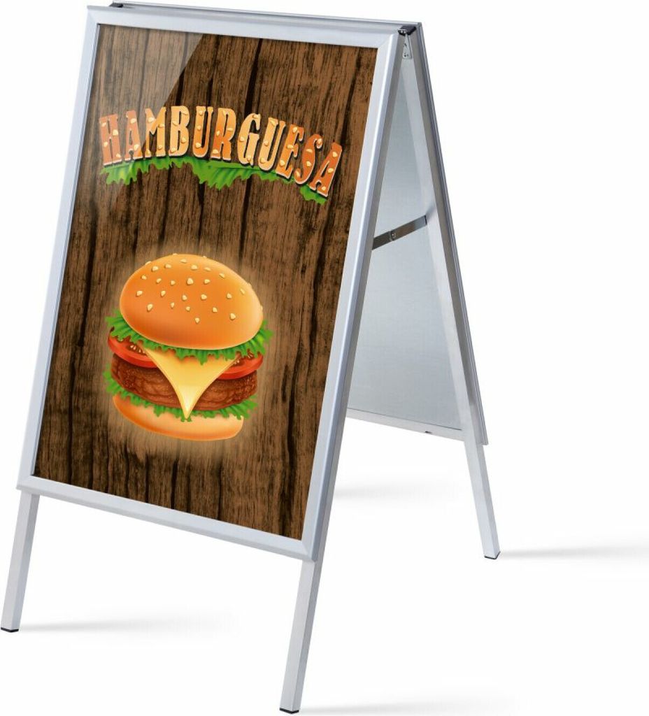 Showdown Kundenstopper - DIN A1 - Komplett-Set - Burger Spanisch - Braun/Schwarz
