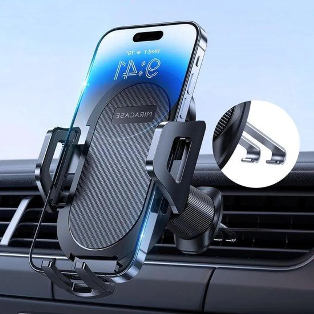 Support Téléphone Voiture iPhone et Samsung - Crochet Grille d'Aération