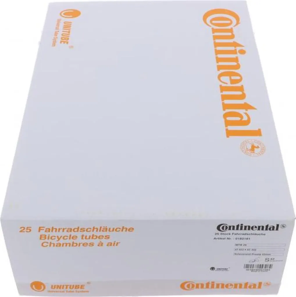 Chambre à air Continental MTB 29 pouces 47/62-622 SV 42mm - Lot de 25