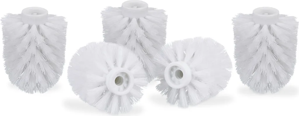 Stock 40 Spazzole Ricambio WC Relaxdays 8cm - Filetto 9,5mm Bianco