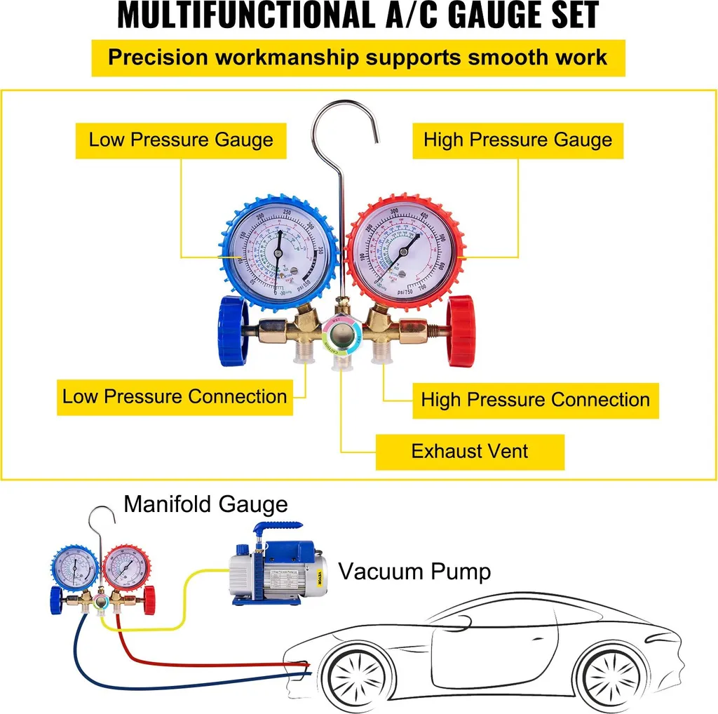 Pompe à vide multifonction 3CFM débit 85 L/Min robuste pour HVAC R22 - 4