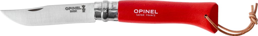 Nóż Opinel Colorama 08 inox grab czerwony z rzemieniem Zdjęcie produktu 