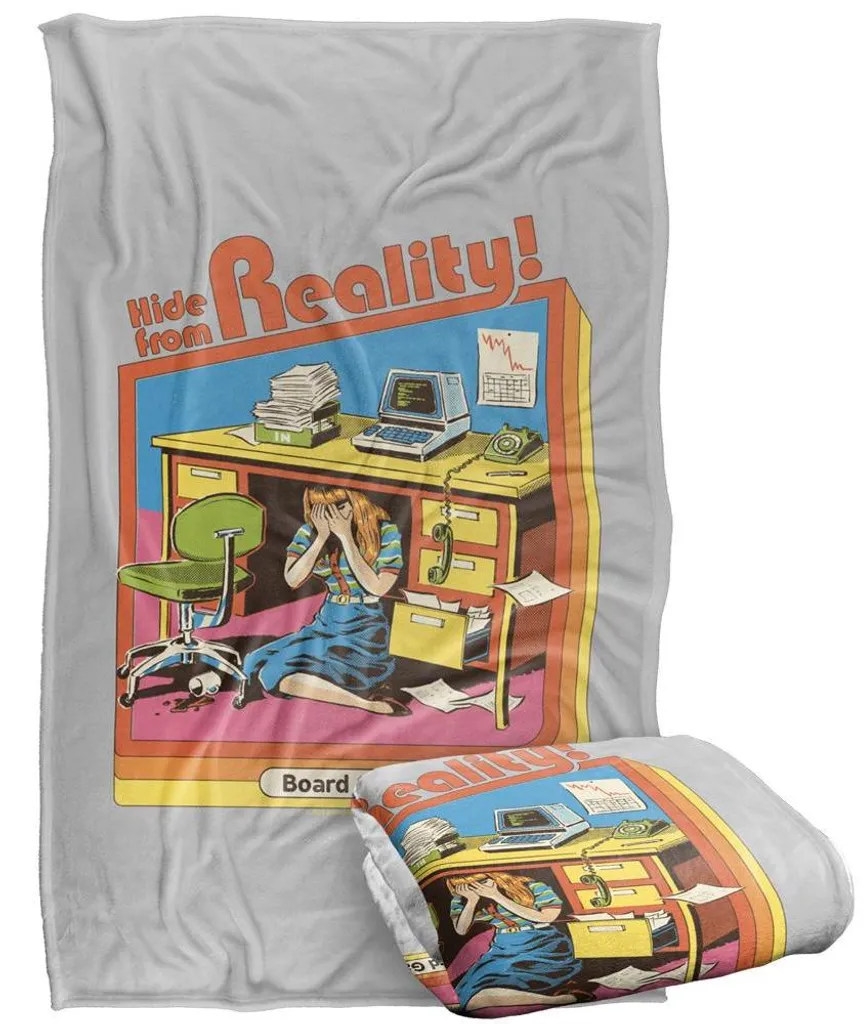 Plaid ultra doux Steven Rhodes Hide From Reality - Couverture grise 152cm