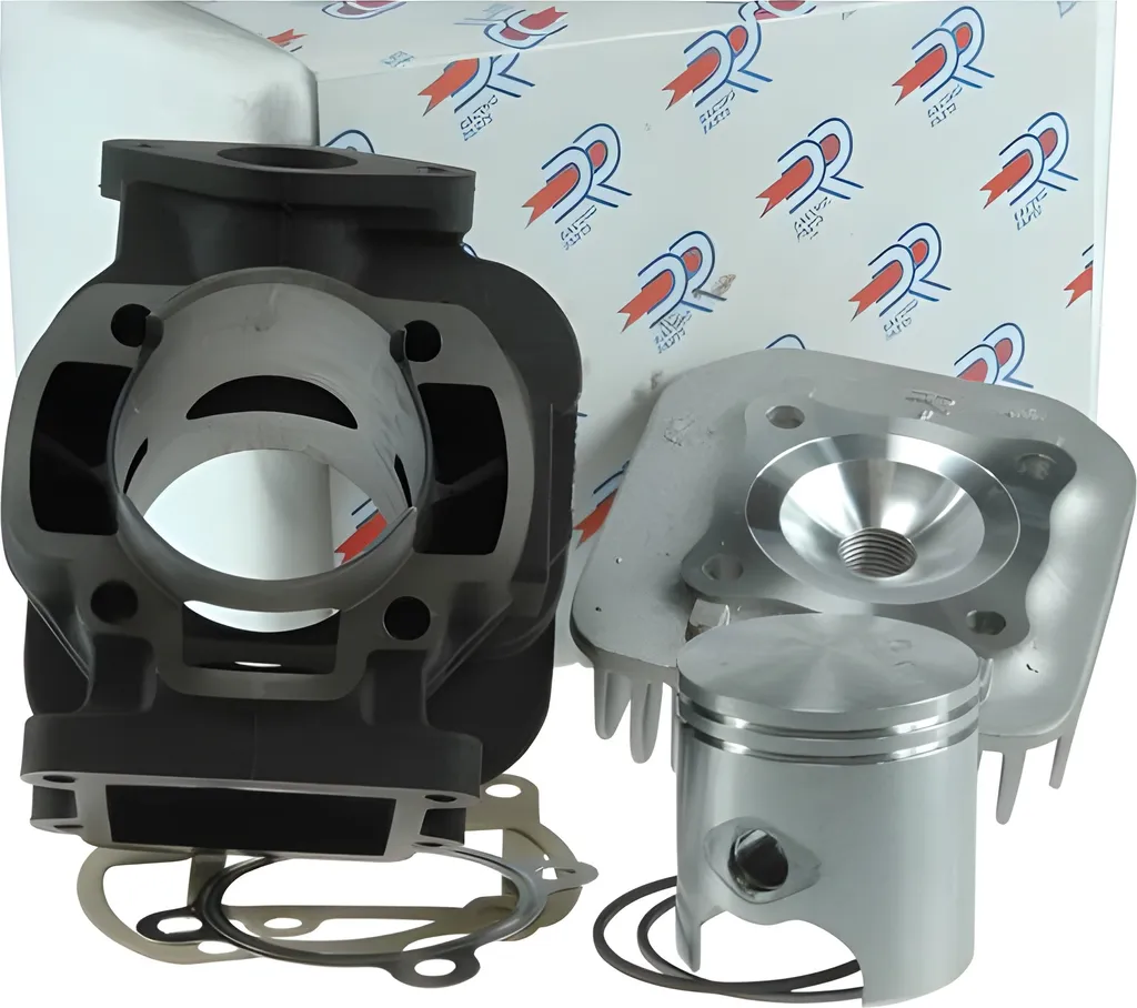 Cylindre fonte DR 70 cm³ pour Minarelli vertical, kit complet, filetage court