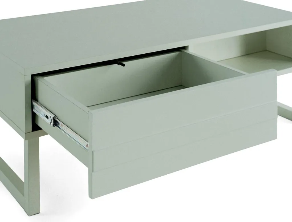 Table basse Sofia vert sauge 110 cm pour salon moderne avec rangement - 4