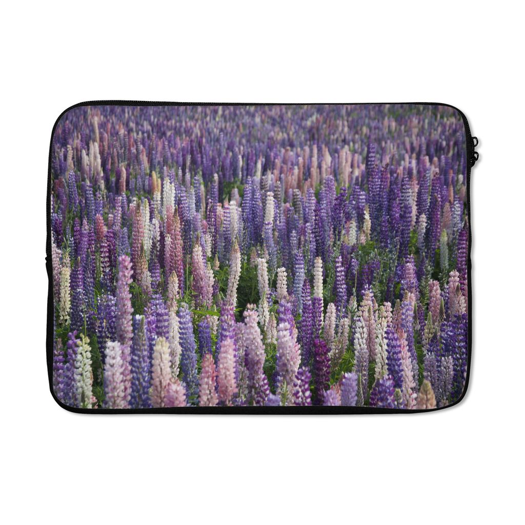 MuchoWow Laptop Hülle 13 Zoll Blumen - Lila - Lupine Laptoptasche - Laptophülle - Sleeve - Rundumschutz