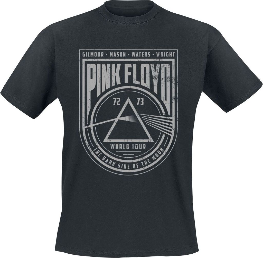 Pink Floyd T-Shirt Herren World Tour schwarz Band-Merch, Bands 100% Baumwolle L
