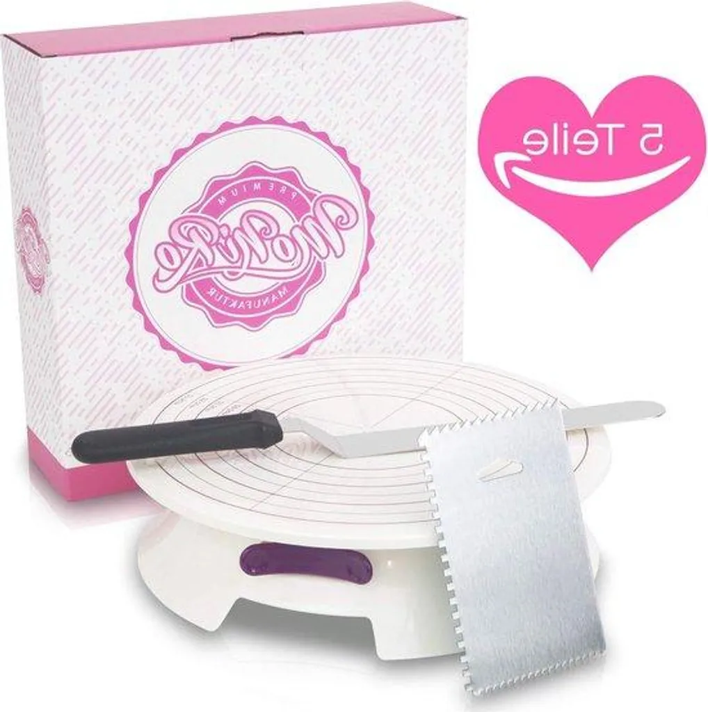 Support rotatif gâteau automatique 30cm avec spatule coudée en inox