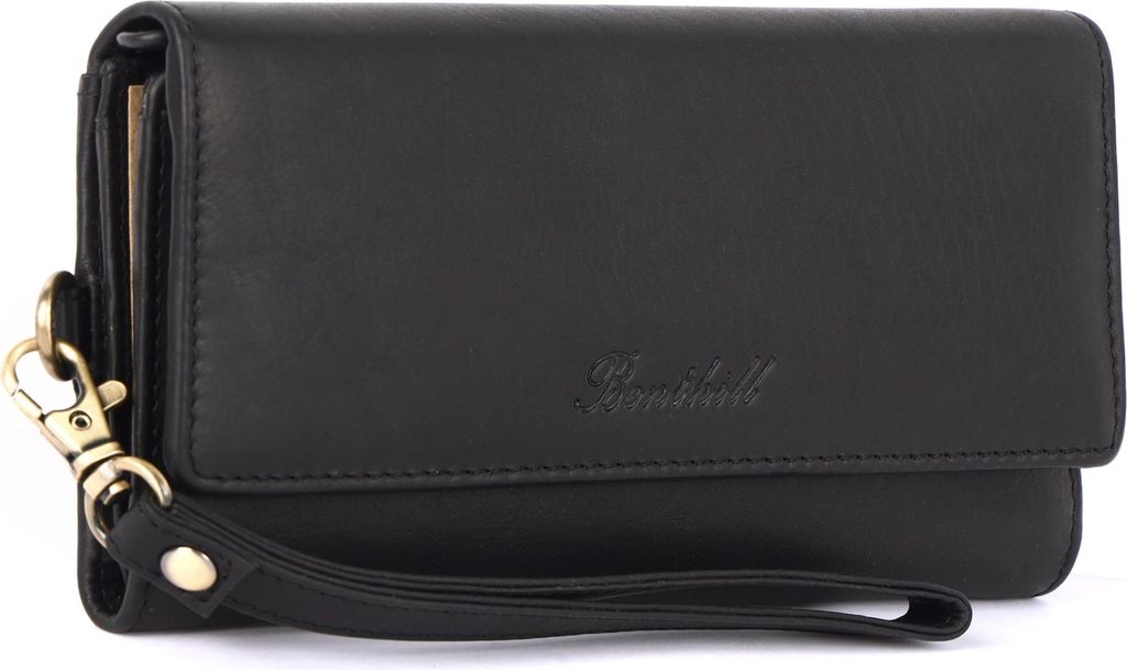 Benthill Geldbörse Damen Groß Echt Leder | Vintage Portemonnaie mit vielen Kartenfächer | Grosser Geldbeutel mit RFID Schutz inkl. Geschenkbox
