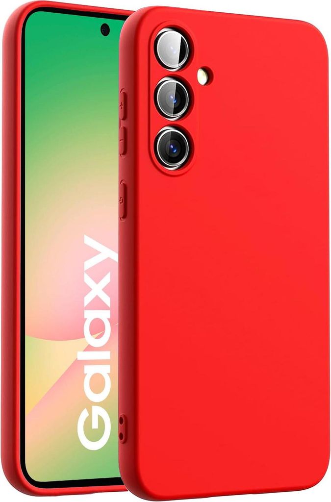 A red phone case is shown on a white background, with a phone partially visible inside the case.