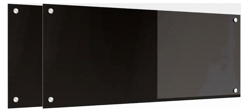 Küchenschutz, 2 Stück, Schwarz, 100 x 40 cm, Hartglas