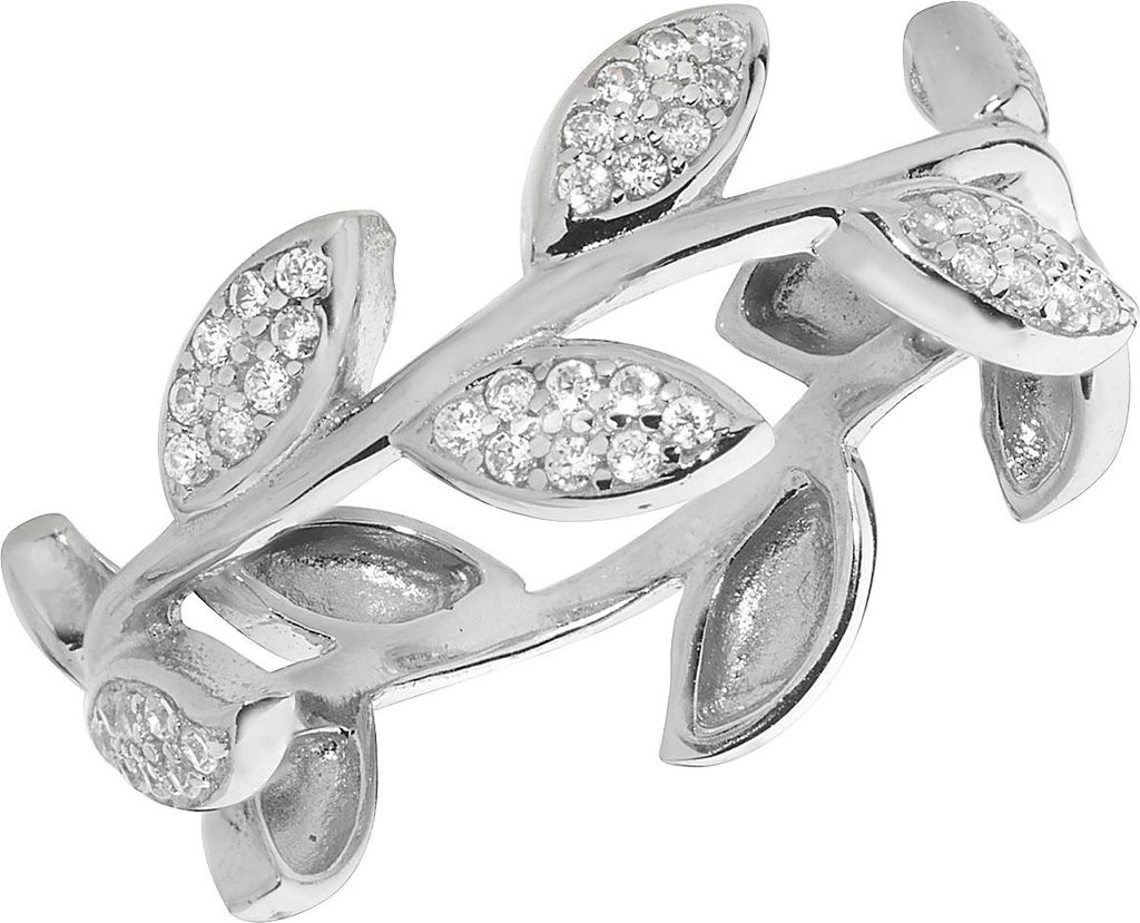 Stylischer 925 Sterling Silber Damen - Motivring mit Zirkonia, 61 (19.4); TRS22359RST