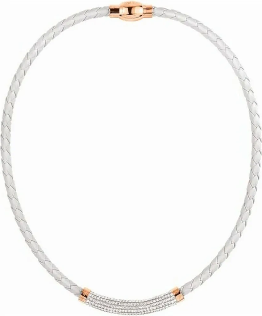 Folli Follie 3N13T007RWC Collana Choker Bianca 30cm - Must-Have Stagione