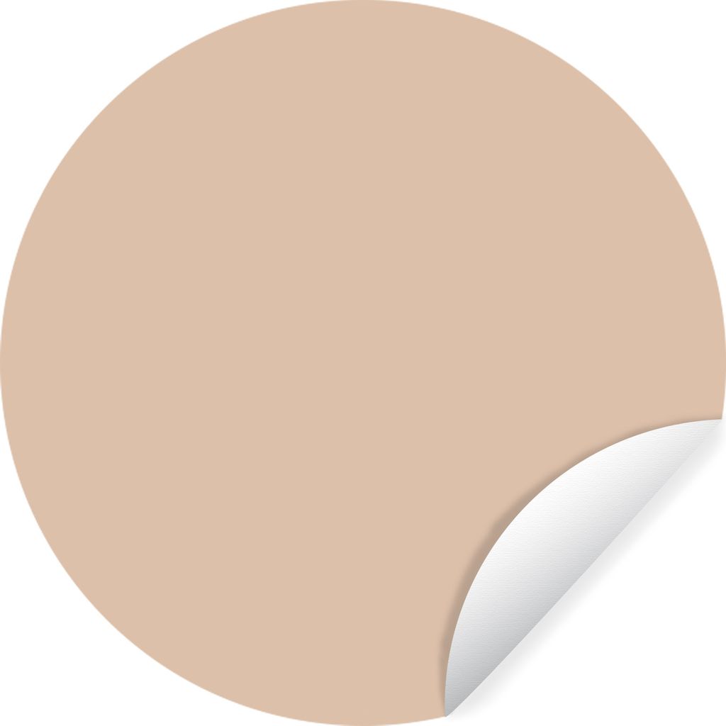 MuchoWow Runde Wandtattoo - Wandsticker Tapete Aufkleber Beige - Farben - Unifarben Ø 30 cm Selbstklebend und Repositionierbar - Wandaufkleber -...