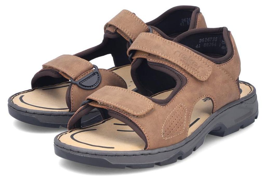 Rieker Herren-Sandale Braun-Beige-Schwarz, Farbe:braun, EU Größe:45