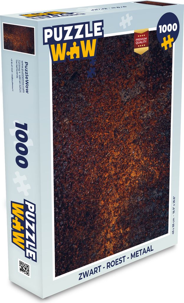 MuchoWow Puzzle 1000 Teile Schwarz - Rost - Metall - Spielzeug - Alt und Jung - Spiele - Puzzeln