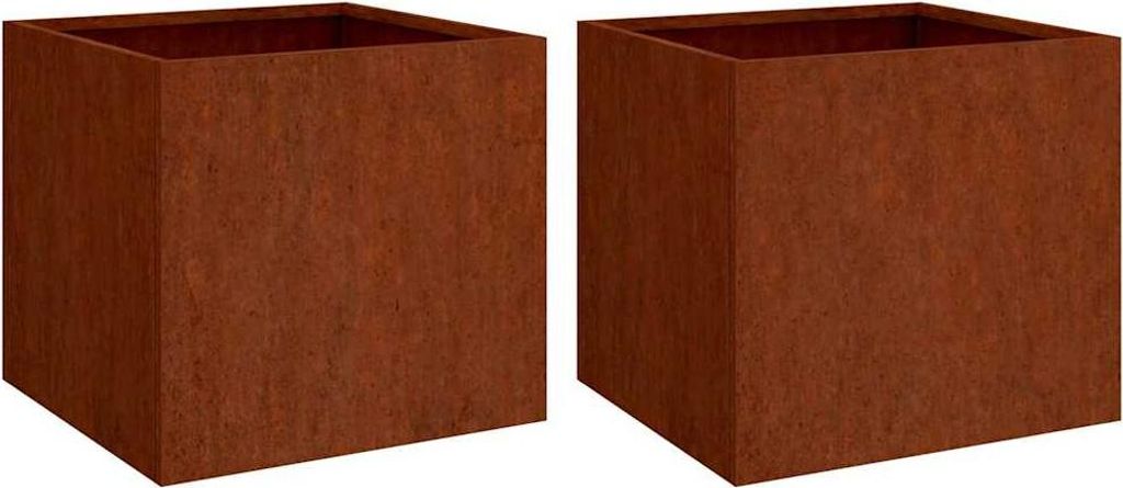 vidaXL květináč 2 ks 42x40x39 cm Corten Steel Obrázek produktu 