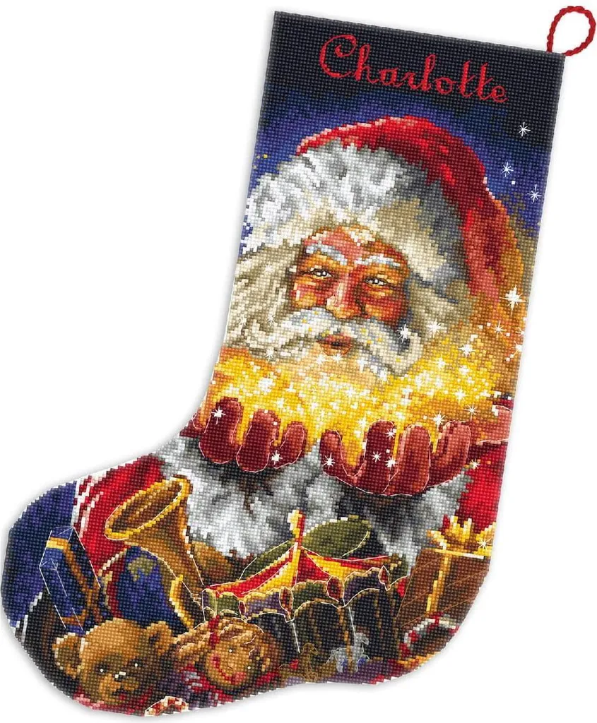 Kit broderie point de croix Letistitch Christmas Miracle Stocking 24x37 cm