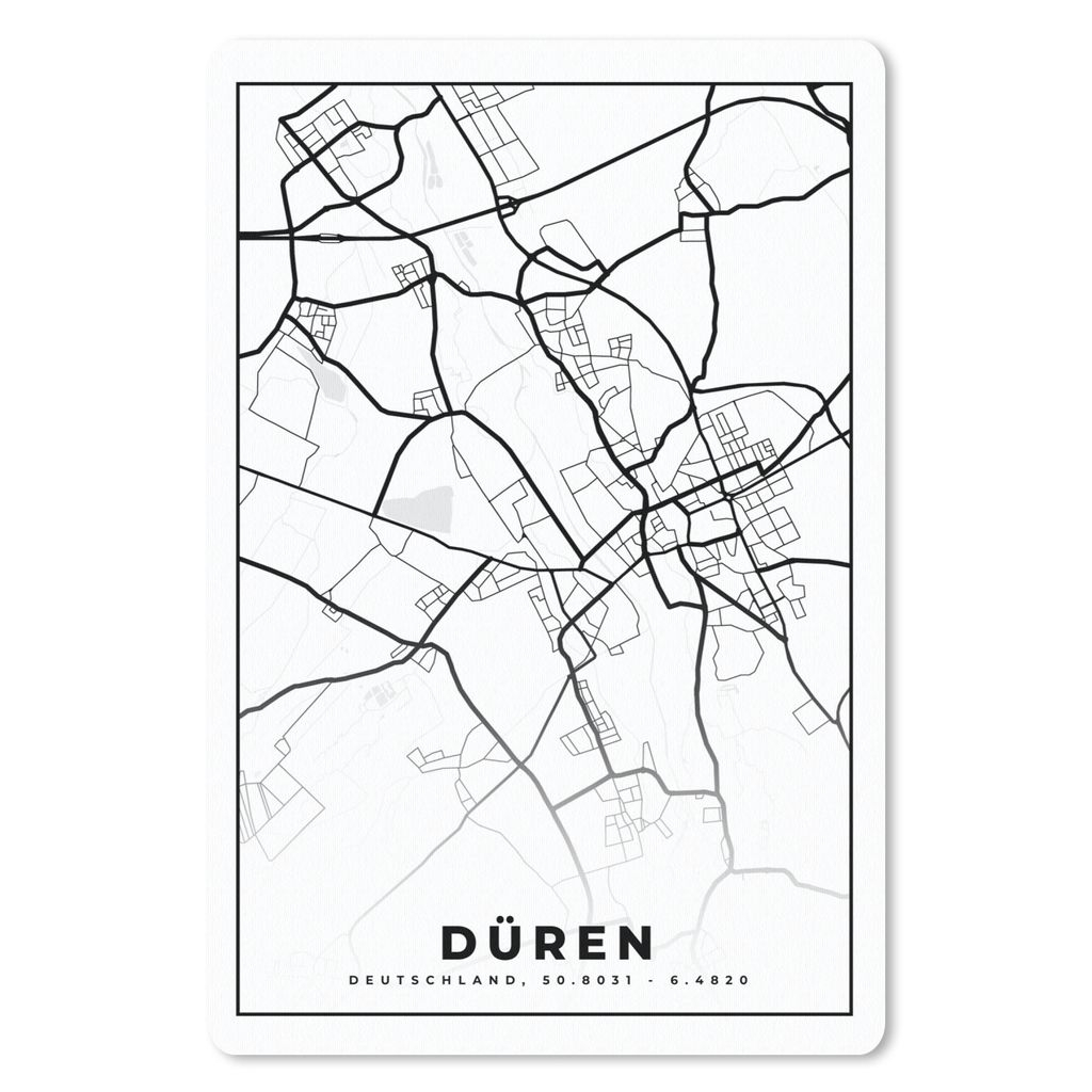 MuchoWow Mauspad Mousepad Karte - Düren - Karte - Stadtplan 18x27 cm - Mousepads - Maus Mat - Pad - Mausunterlage