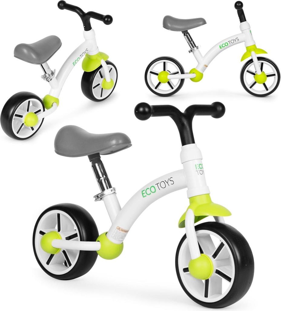 Laufrad für Kinder, EVA-Räder, verstellbarer Sitz, grün, ECOTOYS
