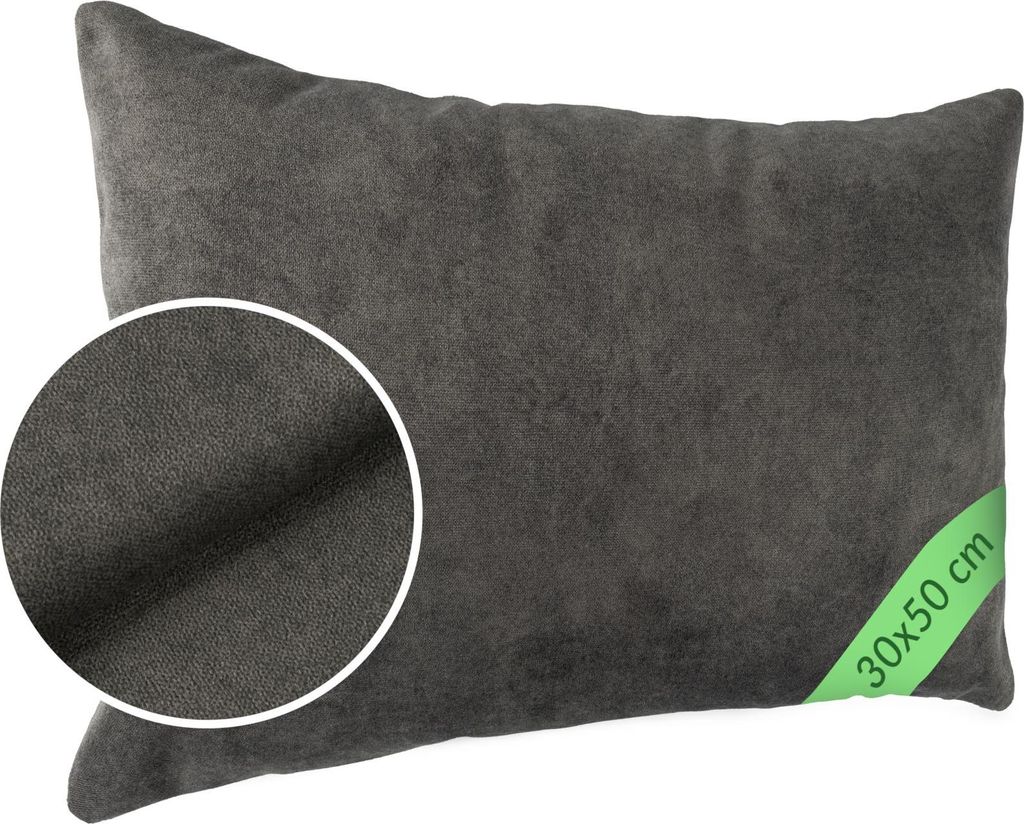 Dekokissen MAGIC atmungsaktiv ohne Füllung Kissenbezug Velour mit Reißverschluss 30x50cm Einfarbig Meliert-Optik UNI Grau