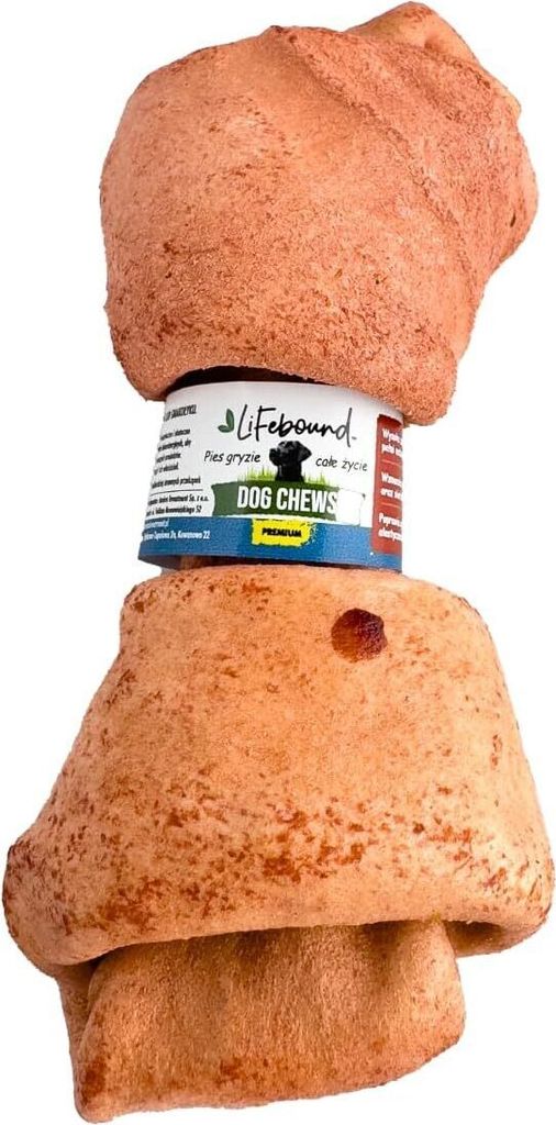 IMKERSHOP Kauartikel für Hunde – Hundesnack – In Form eines Knochens – Sicher – Kalbsleder, Geschmack Lammfleisch, Größe 15/18 cm