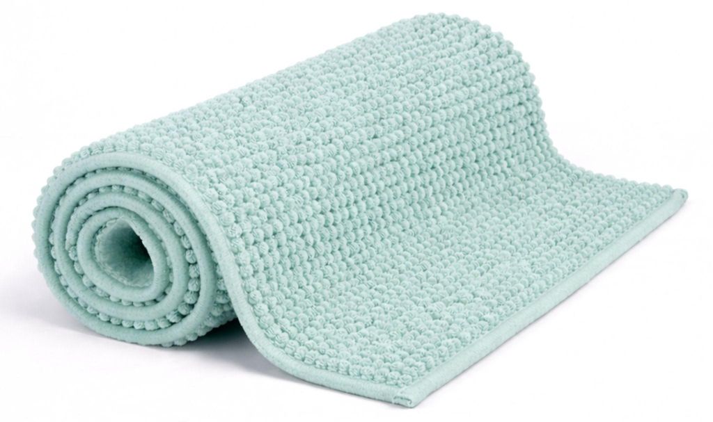 G.mütlich Badezimmerteppich Chenille 40x60 cm, Badematte flauschig & rutschfest, saugfähiger Duschvorleger Dusche Wanne Mint