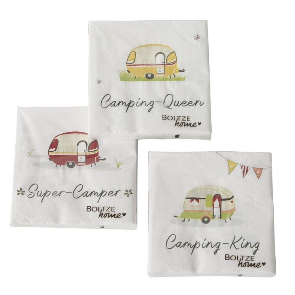 Boltze Home Servietten Camping 20 Stück 33x33cm