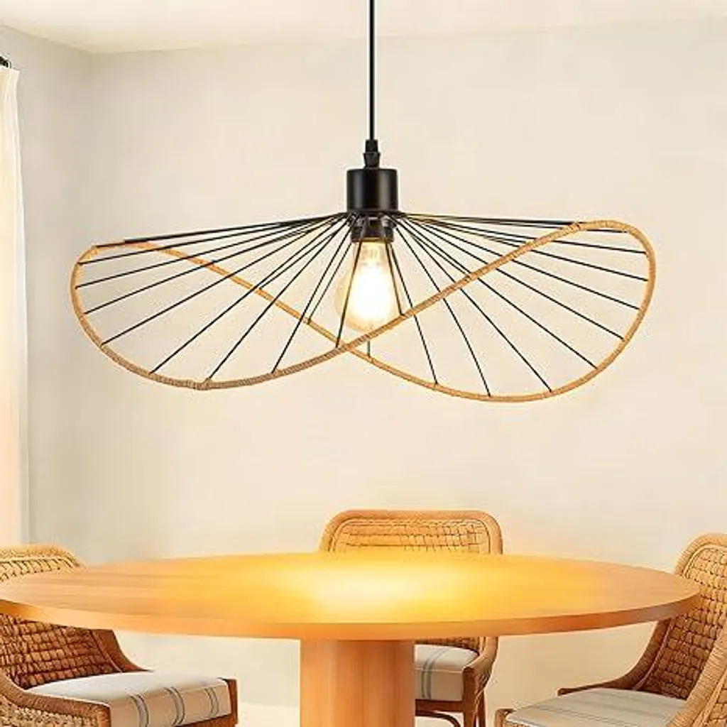 Lampadario ZMH Nero Vintage Ø 50cm - Sospensione Boho E27 Tavolo