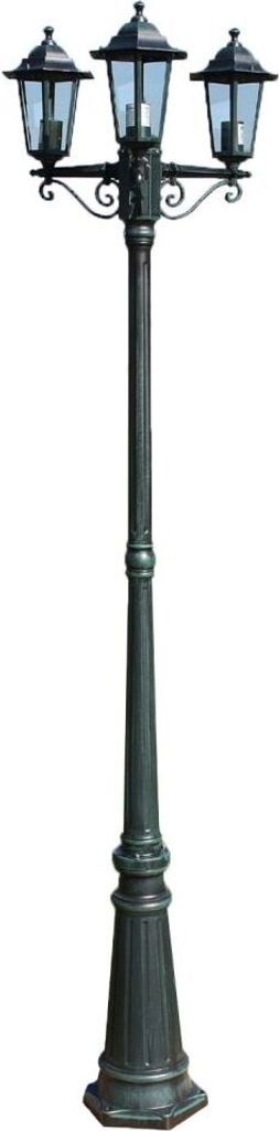 vidaXL Lanterna da giardino a 3 fuochi 215 cm verde Immagine del prodotto 