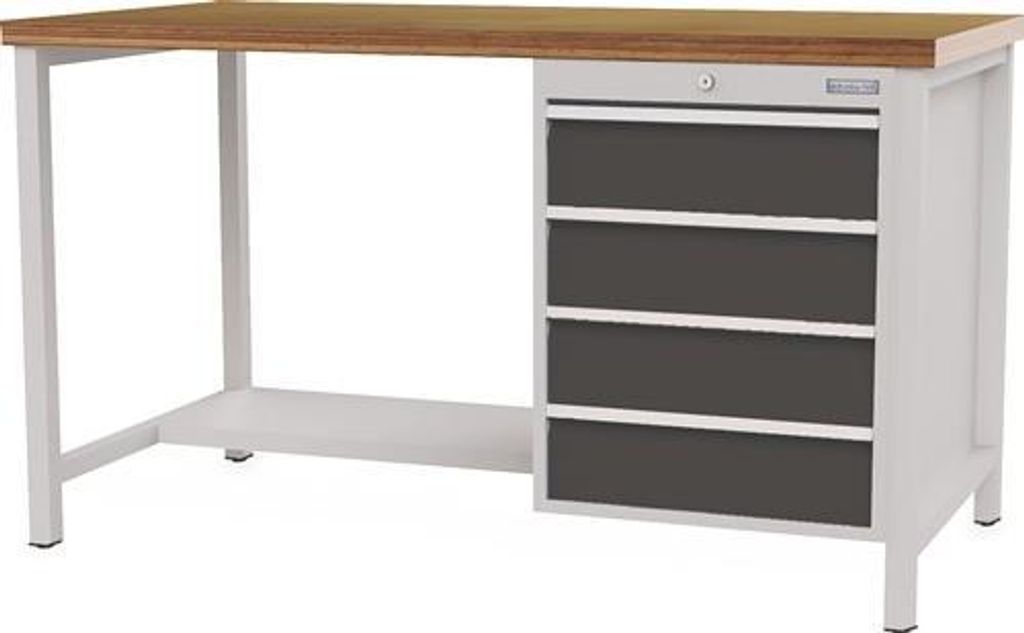 Werkbank grau lichtgrau B2000xH859xT750mm lichtgrau grau 4 Schubl.