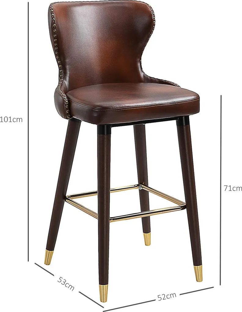 Tabouret Marron en Polyuréthane Résistant - Assise Confortable de Bar