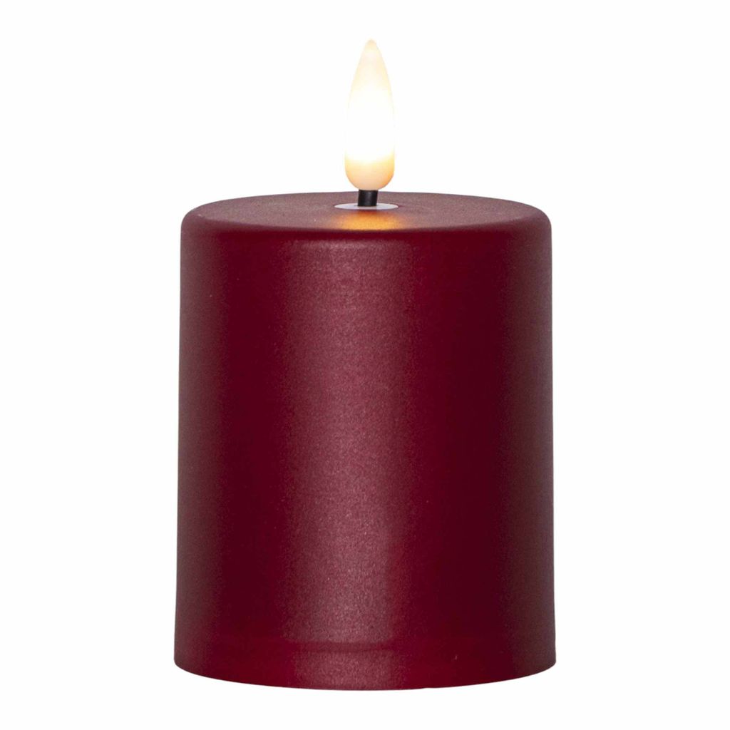 Star Trading LED Kerze rot außen Lichtsensor flackernd Flamme warmweiß für Laternen