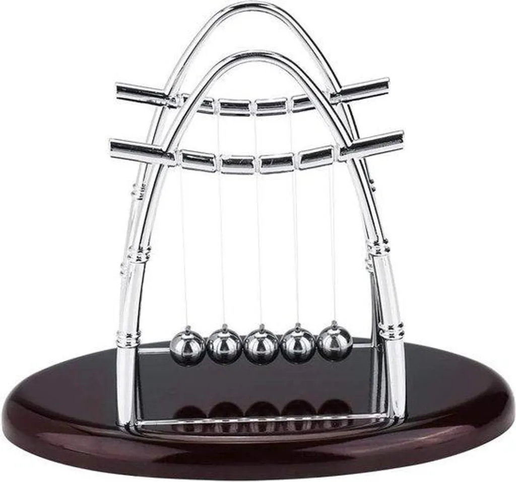 Balancier de Newton en Métal Chromé 5 Billes - Design Moderne et Épuré