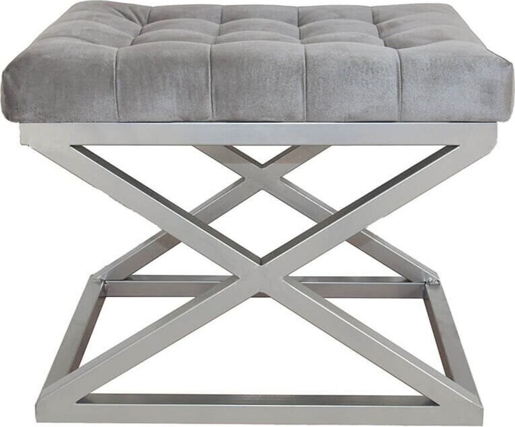 Hanah Home, Capraz - Silver, Grey, podnóżek i ławki, pufa, Zdjęcie produktu 