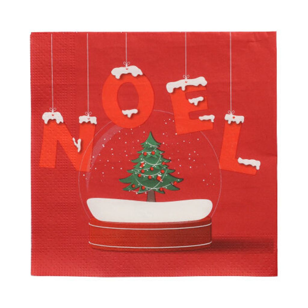 300 Servietten, 3-lagig 1/4-Falz 33 cm x 33 cm "Noel Enneige"
