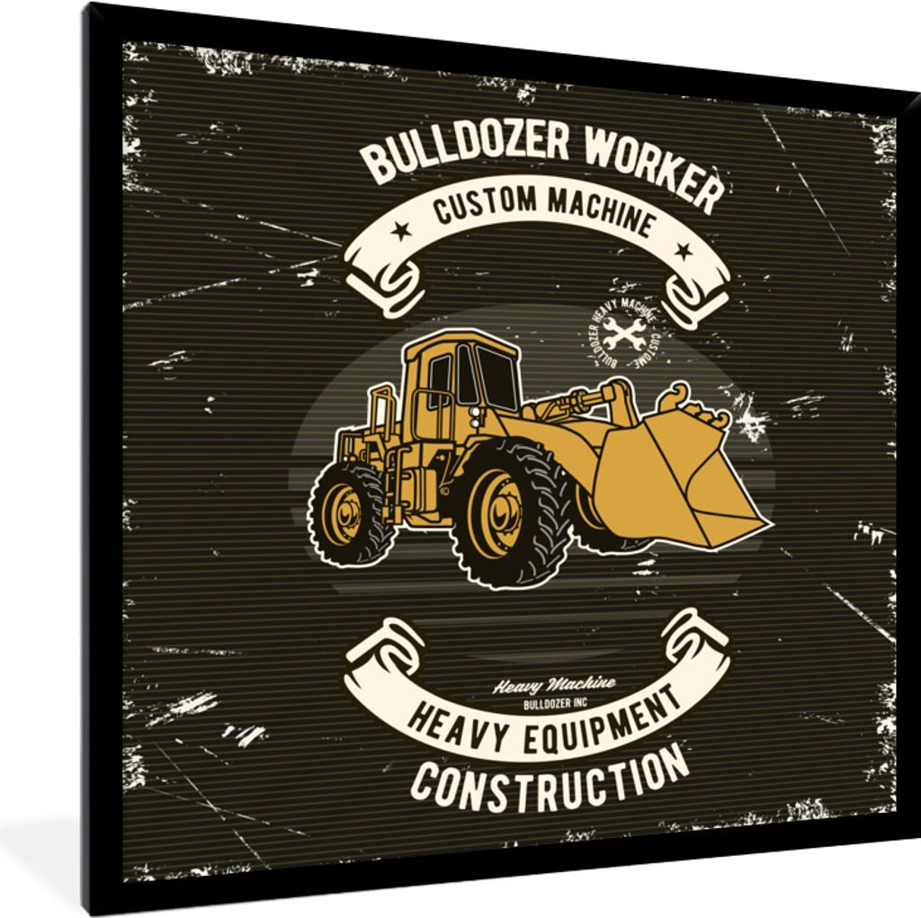 MuchoWow® MuchoWow® Gerahmtes Poster Bulldozer - Jahrgang - Produktbild 