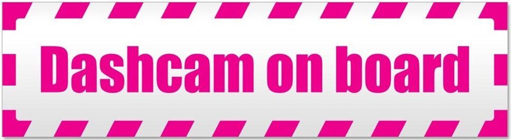 Kiwistar - Autoaufkleber - Pink - 30 x 8 cm - Dashcam on Board gestreift - Hinweis Aufkleber Sticker für Auto, Kfz, Fahrrad, PKW, LKW