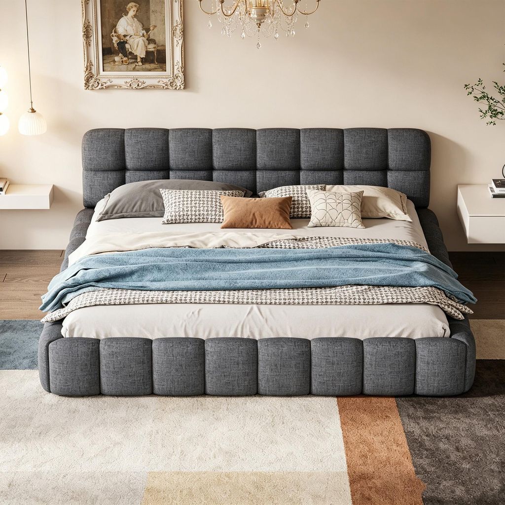INONEFT Bubble-Bett 160x200 cm, lit tapissé, lit double Image du produit 